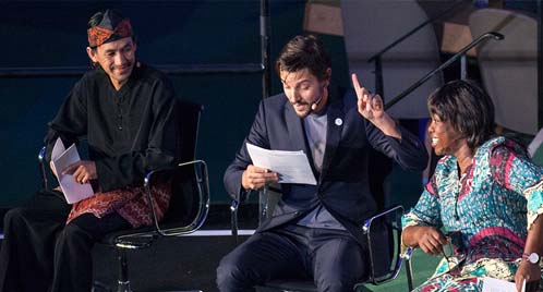 Fatou and Budi with Diego luna