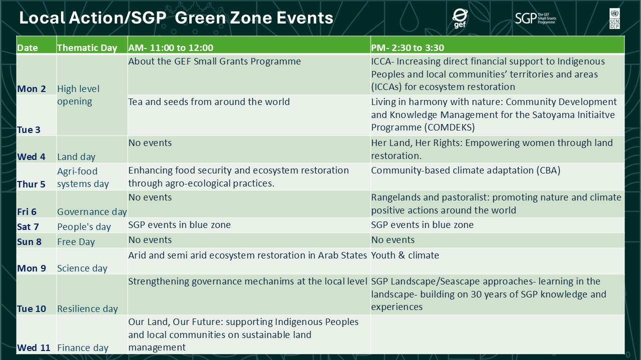 green zone schedule 2 dec