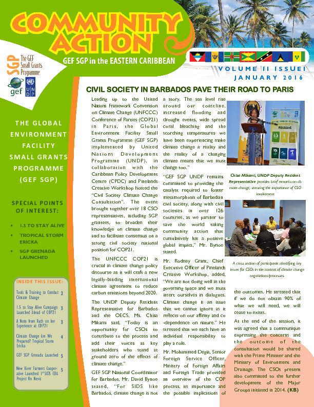 Regional newsletter for SGP Antigua&Barbuda, Barbados, Dominica, Grenada, St. Lucia, St. Kitts &Nevis, St. Vincent &the Grenadines