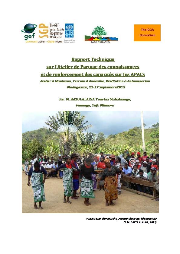 Knowledge-sharing and capacity building on ICCAs in Madagascar