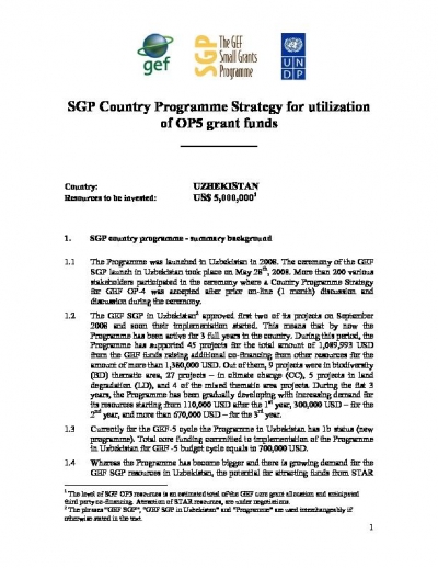 SGP OP5  Country Programme Strategy