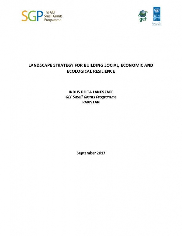SGP Pakistan landscape strategy for Indus Delta