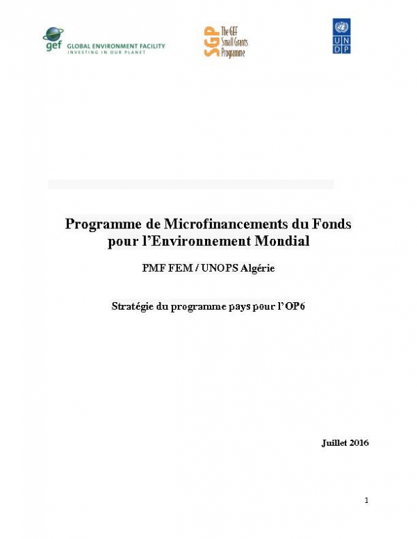 OP6 SGP Algeria Country Programme Strategy