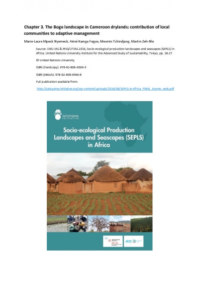 The Bogo landscape in Cameroon drylands: contribution of local communities to adaptive management