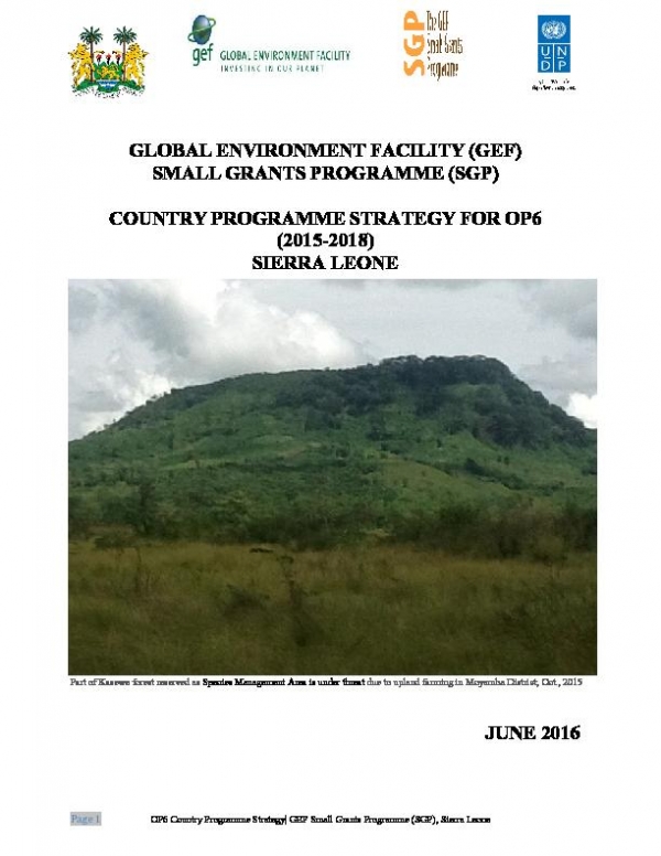 OP6 SGP Sierra Leone Country Programme Strategy
