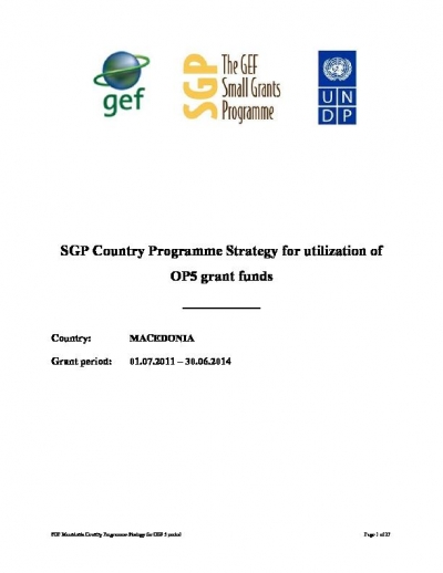 SGP OP5 Country Programme Strategy