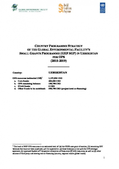 OP6 SGP Uzbekistan Country Programme Strategy