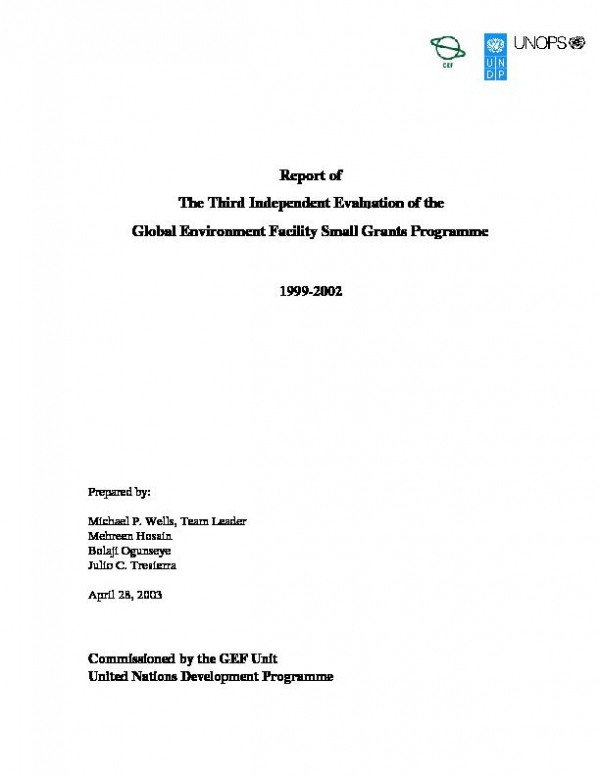 GEF SGP Third Independent Evaluation