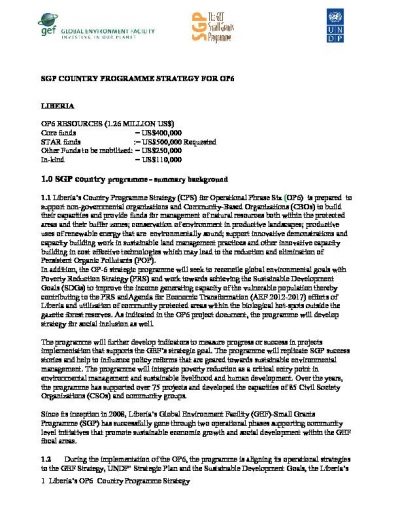 OP6 SGP Liberia Country Programme Strategy
