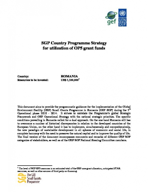 SGP Country Programme Strategy