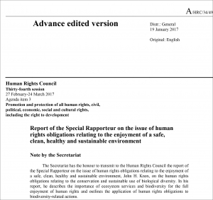 Report of the Special Rapporteur on the issue of human rights obligations relating to the enjoyment of a safe, clean, healthy and sustainable environment