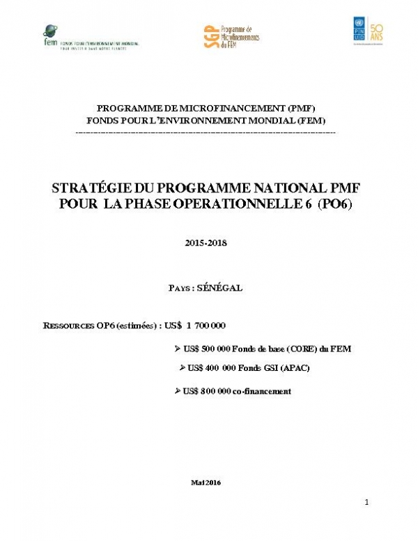 OP6 SGP Senegal Country Programme Strategy
