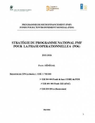 OP6 SGP Senegal Country Programme Strategy