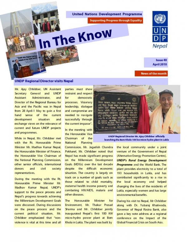 NHDC April 2010 Issue Nepal Newsletter