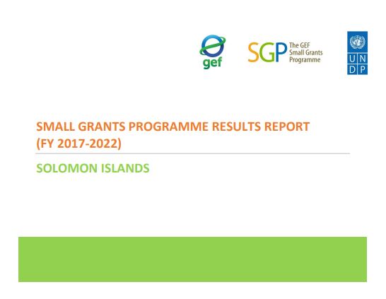 Solomon Islands Results Report, 2017-2022