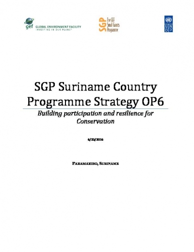 OP6 SGP Suriname Country Programme Strategy