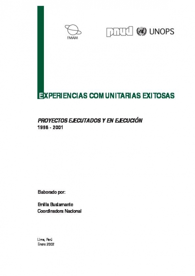 Proyectos Ejecutados y En Ejecucion 1998 - 2001