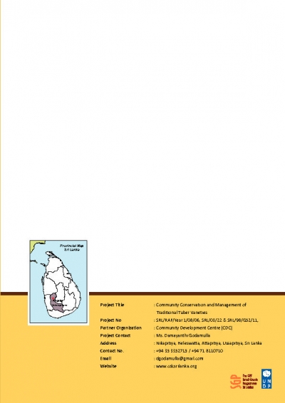 Community Conservation and Management of Traditional Tuber Varieties