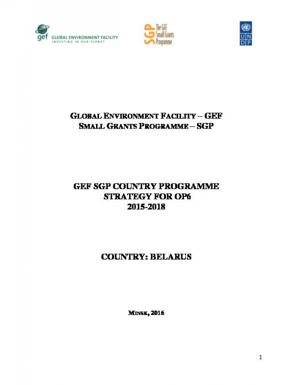 OP6 SGP Belarus Country Programme Strategy