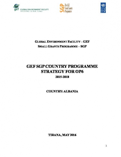 OP6 SGP Albania Country Programme Strategy