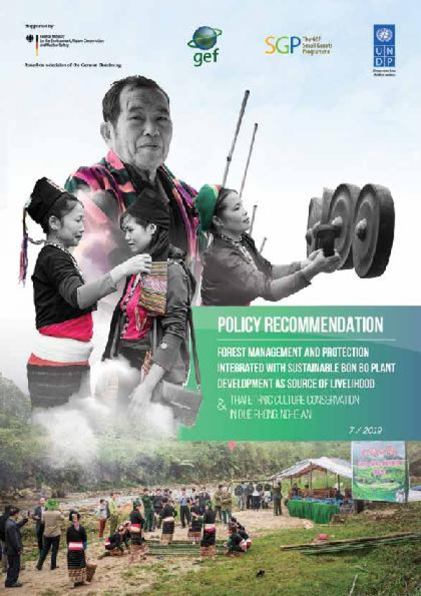Policy Recommendations: Forest management and protection integrated with sustainable bon bo plant development as source of livelihood and thai ethnic culture conservation in Que phong district, Nghe an province.
