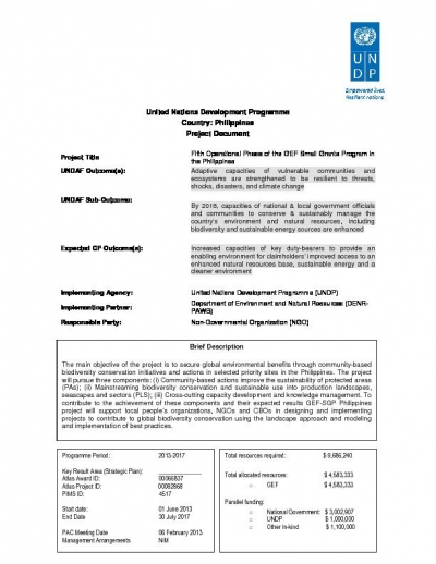 OP5 SGP Country Project Document
