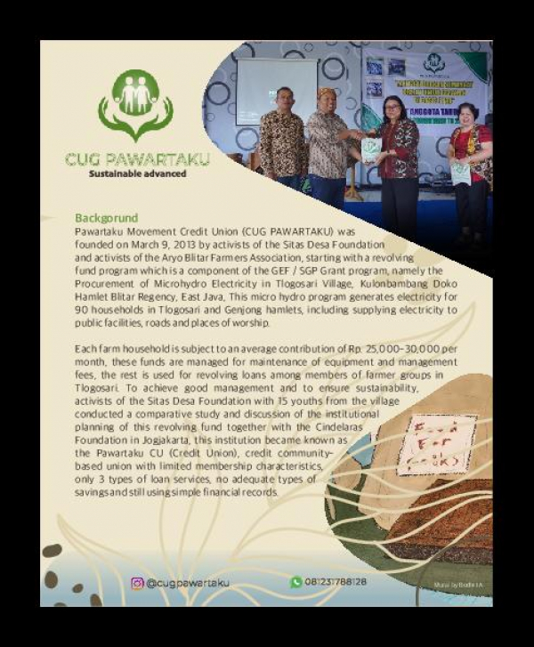 Credit Union ; CUG Pawartaku : sustainable advanced