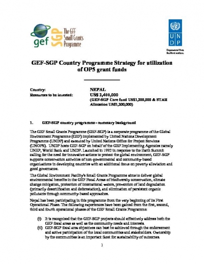 OP5 SGP Country Programme Strategy
