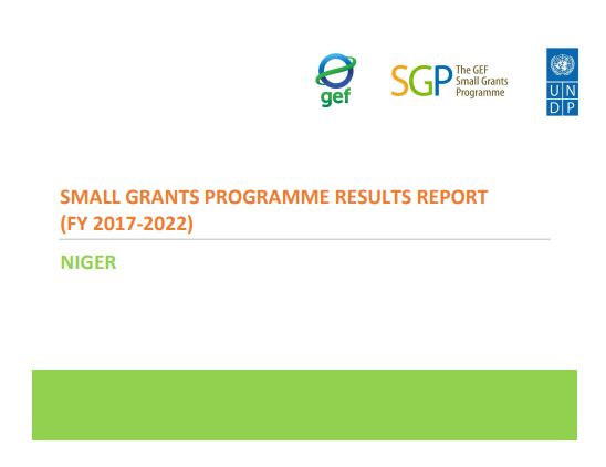 Niger Results Report, 2017-2022