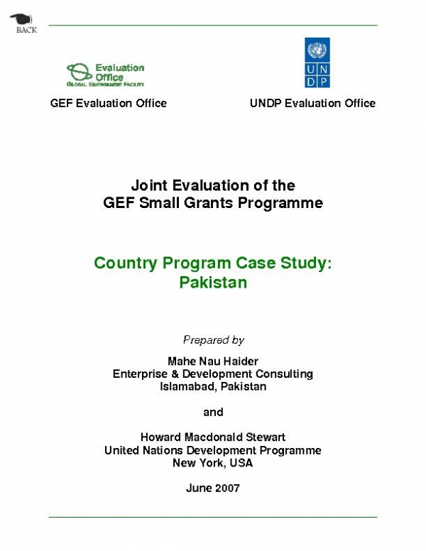 Pakistan SGP Case Study