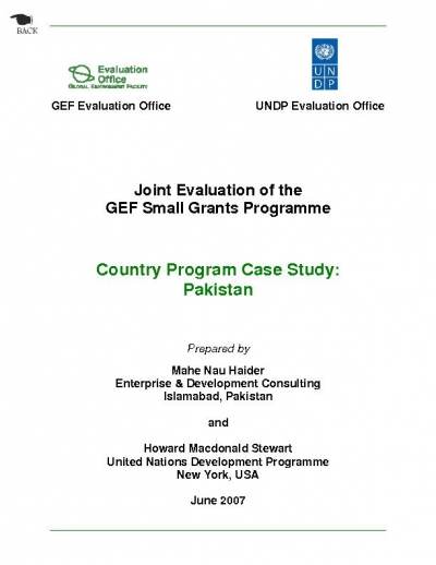 Pakistan SGP Case Study