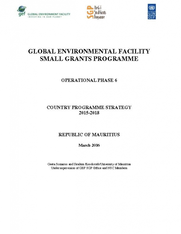 OP6 SGP Mauritius Country Programme Strategy