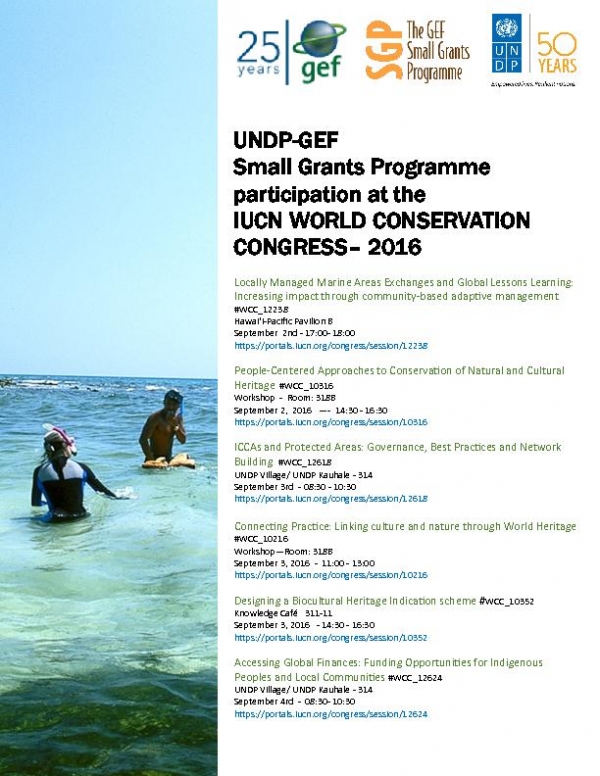 SGP participation at the IUCN World Conservation Congress- 2016