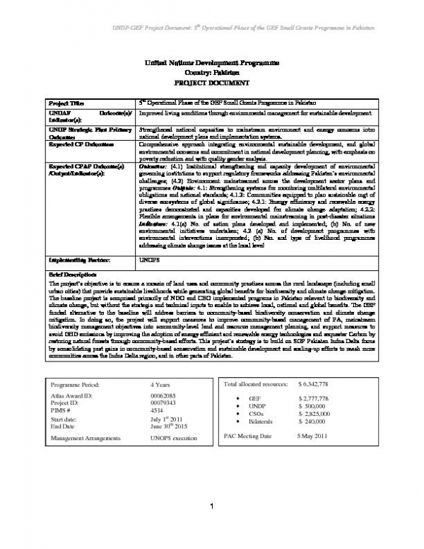 OP5 SGP Country Project Document