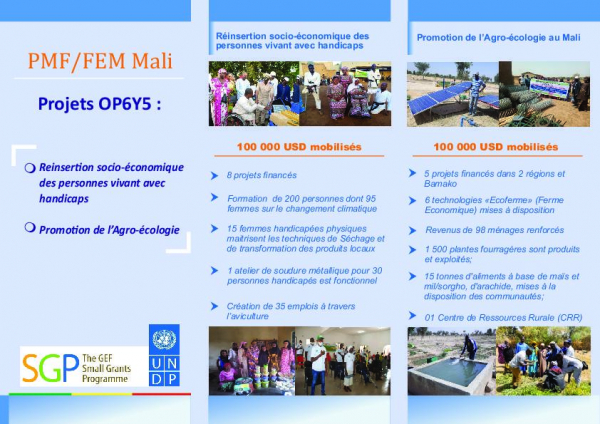 R&eacute;sultats des projets OP6Y5 SGP Mali