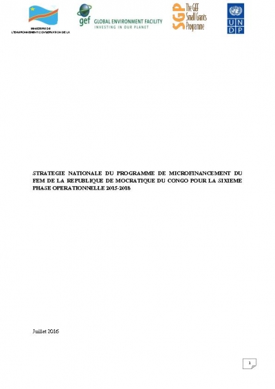 OP6 SGP DR Congo Country Programme Strategy