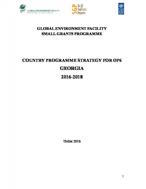 OP6 SGP Georgia Country Programme Strategy