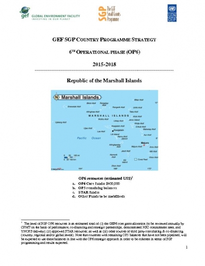 OP6 SGP Marshall Islands Country Programme Strategy