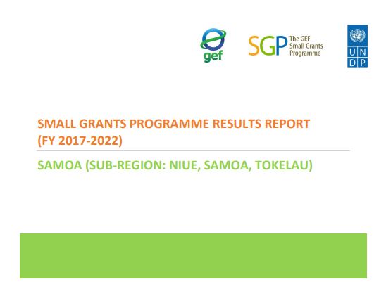 Samoa sub-region Results Report, 2017-2022