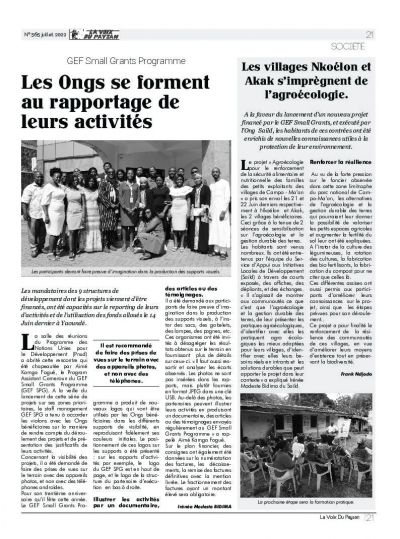 Les ONG/OSCs se forment au rapportage de leurs activit&eacute;s