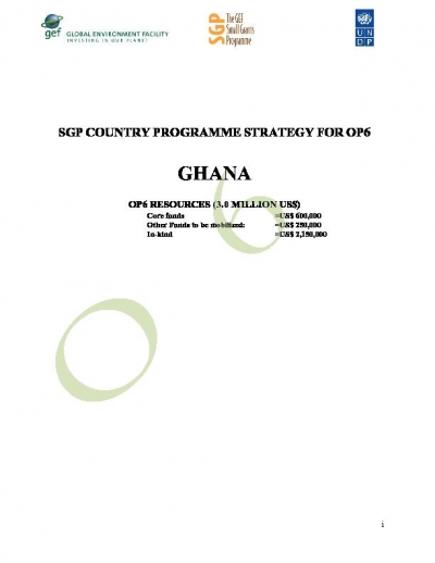 OP6 SGP Ghana Country Programme Strategy