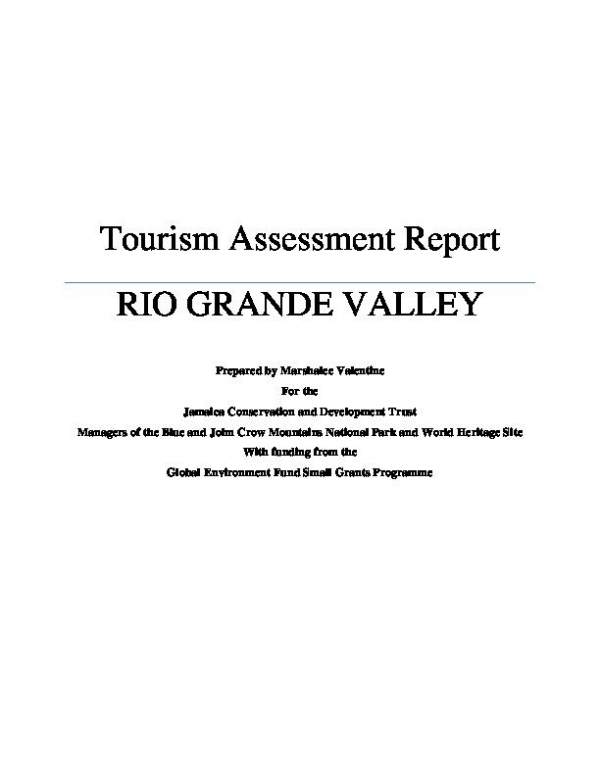 Rio Grande Valley Tourism Assessment Report
