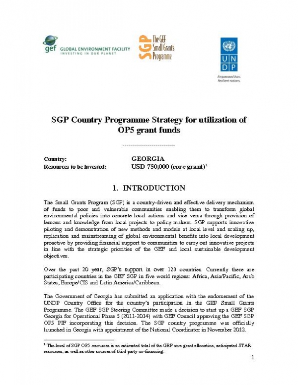 OP5 Country Programme Strategy