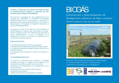 BIOG&Aacute;S. Construcci&oacute;n y funcionamiento de biodigestores pl&aacute;sticos de flujo continuo, PPD Uruguay Edici&oacute;n 2007