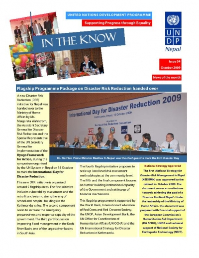 CDEF UNDP Nepal Newsletter October 2009