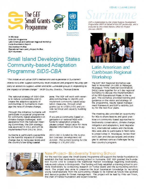 SGP Suriname Newsletter 1- Jun 2012