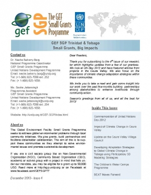 GEF SGP T&amp;T Newslesster Dec 2012, Issue 4