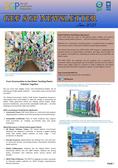 GEF SGP Guyana June 2025 Newsletter