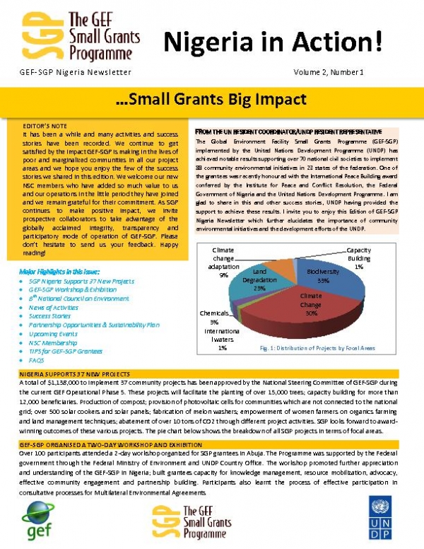 GEF SGP Nigeria Newsletter, Volume 2  Number 1