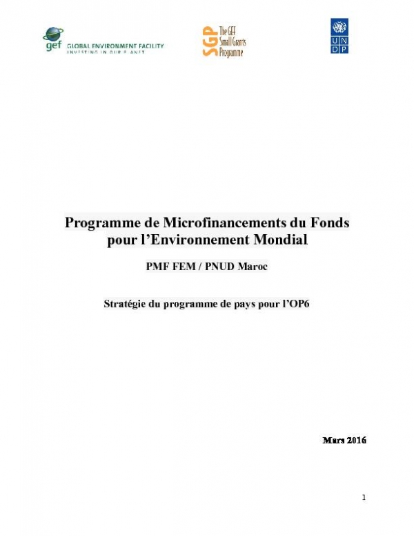 OP6 SGP Morocco Country Programme Strategy